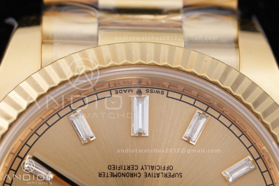 DayDate 40 228238 ARF  V4 1:1 Best Edition YG Crystal Dial on President Bracelet VR3255(Gain Weight 210g)