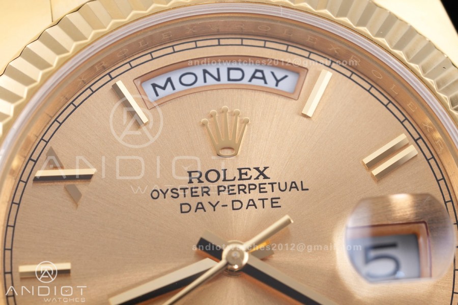 DayDate 40 228238 ARF  V4 1:1 Best Edition YG Roman Dial on President Bracelet VR3255(Gain Weight 210g)