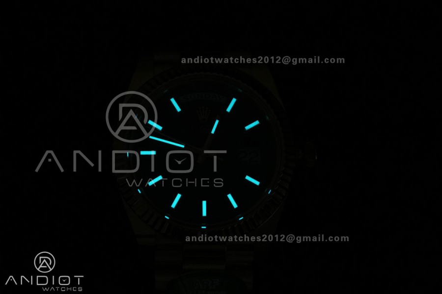 DayDate 40 228238 ARF V4 1:1 Best Edition Black Stick Dial on President Bracelet VR3255 (Gain Weight 210g）