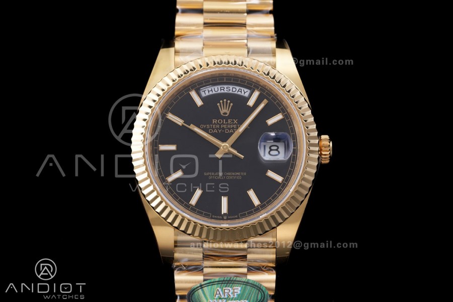 DayDate 40 228238 ARF V4 1:1 Best Edition Black Stick Dial on President Bracelet VR3255 (Gain Weight 210g）