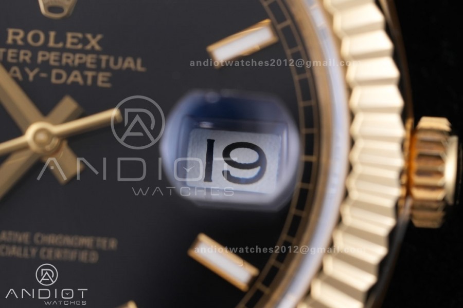 DayDate 40 228238 ARF V4 1:1 Best Edition Black Stick Dial on President Bracelet VR3255 (Gain Weight 210g）