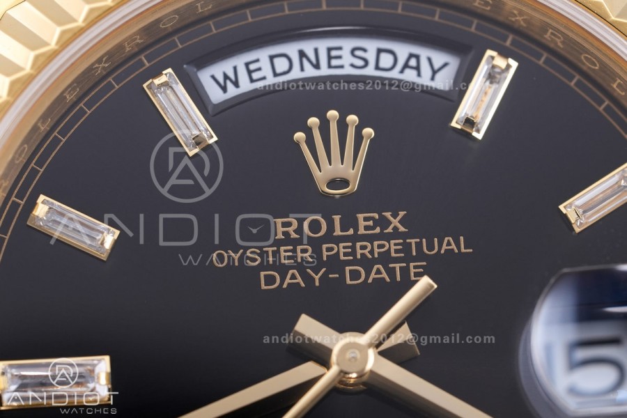 DayDate 40 228238 ARF V4 1:1 Best Edition Black Crystal Dial on President Bracelet VR3255 (Gain Weight 210g)