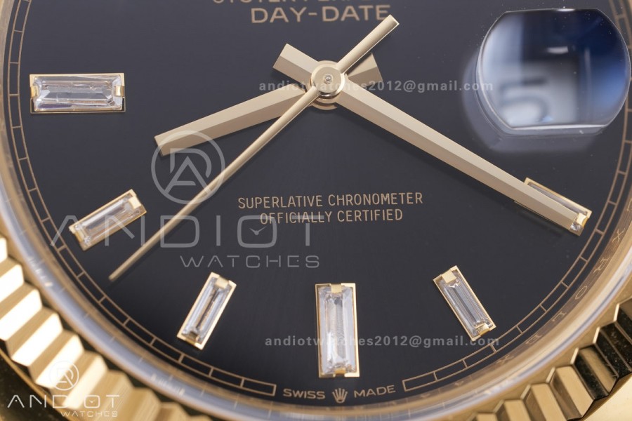 DayDate 40 228238 ARF V4 1:1 Best Edition Black Crystal Dial on President Bracelet VR3255 (Gain Weight 210g)