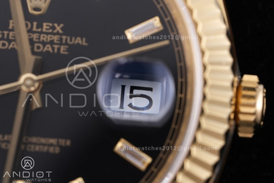 DayDate 40 228238 ARF V4 1:1 Best Edition Black Crystal Dial on President Bracelet VR3255 (Gain Weight 210g)