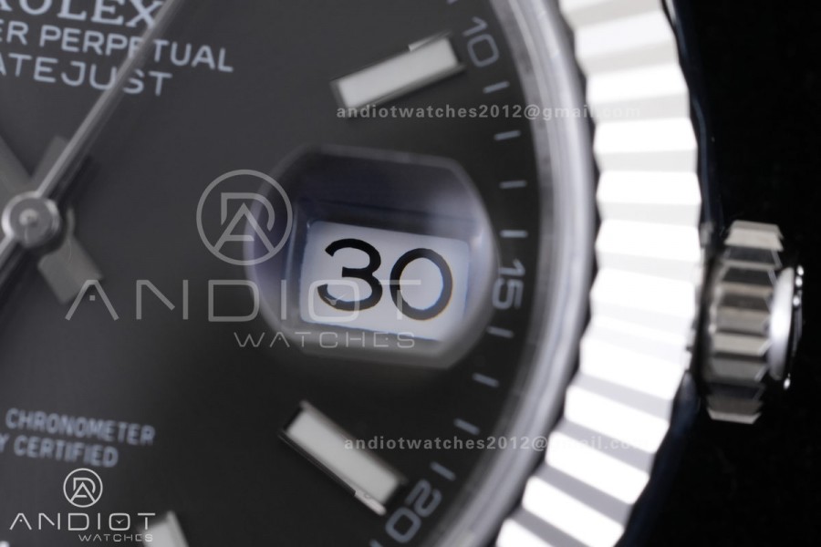 DateJust 126334 904L SS ERF 1:1 Best Edition Gray Dial Stick Marker On Jubilee Bracelet SH3235 (Free Sprung)