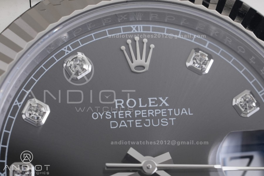 DateJust 126334 904L SS ERF 1:1 Best Edition Gray Dial Diamond Marker On Jubilee Bracelet SH3235 (Free Sprung)