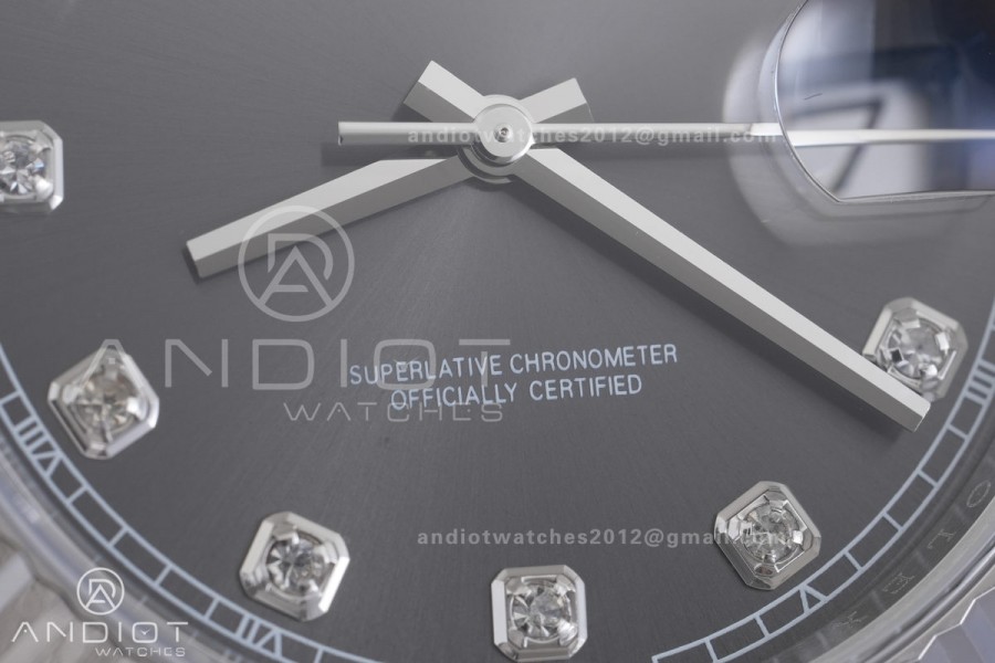 DateJust 126334 904L SS ERF 1:1 Best Edition Gray Dial Diamond Marker On Jubilee Bracelet SH3235 (Free Sprung)