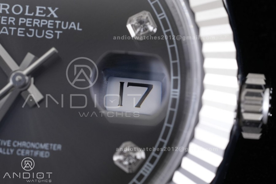 DateJust 126334 904L SS ERF 1:1 Best Edition Gray Dial Diamond Marker On Jubilee Bracelet SH3235 (Free Sprung)