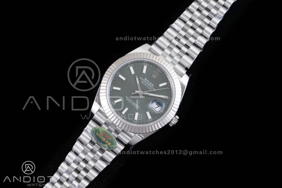 DateJust 126334 904L SS ERF 1:1 Best Edition Green Dial Stick Marker On Jubilee Bracelet SH3235 (Free Sprung)