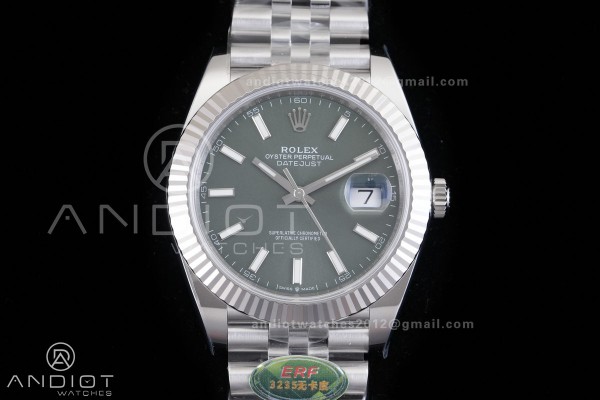 DateJust 126334 904L SS ERF 1:1 Best Edition Green Dial Stick Marker On Jubilee Bracelet SH3235 (Free Sprung)