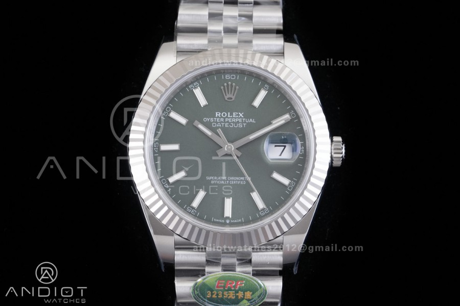 DateJust 126334 904L SS ERF 1:1 Best Edition Green Dial Stick Marker On Jubilee Bracelet SH3235 (Free Sprung)