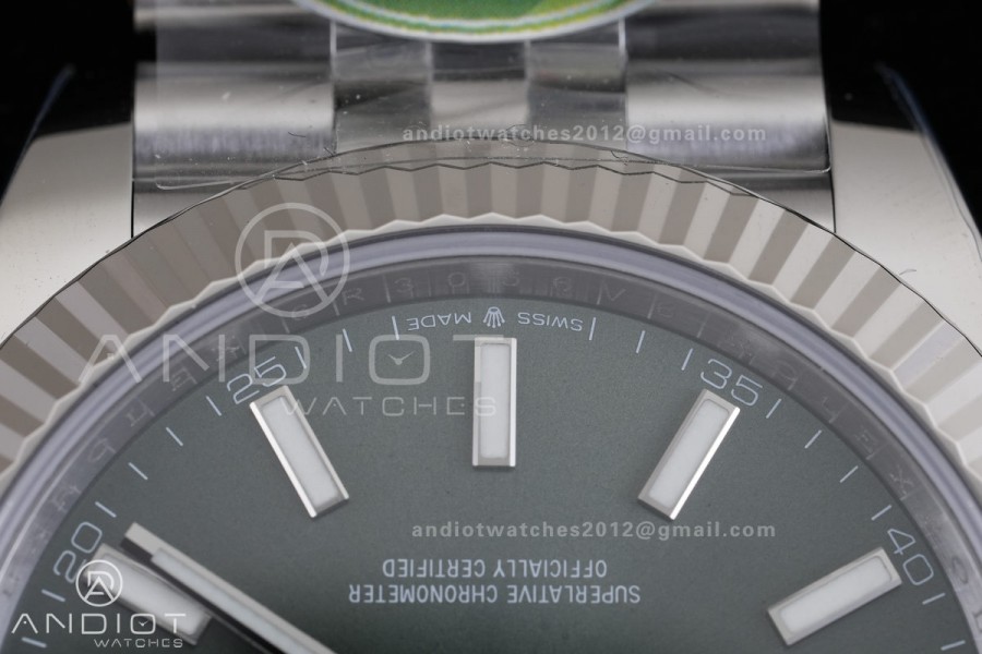 DateJust 126334 904L SS ERF 1:1 Best Edition Green Dial Stick Marker On Jubilee Bracelet SH3235 (Free Sprung)