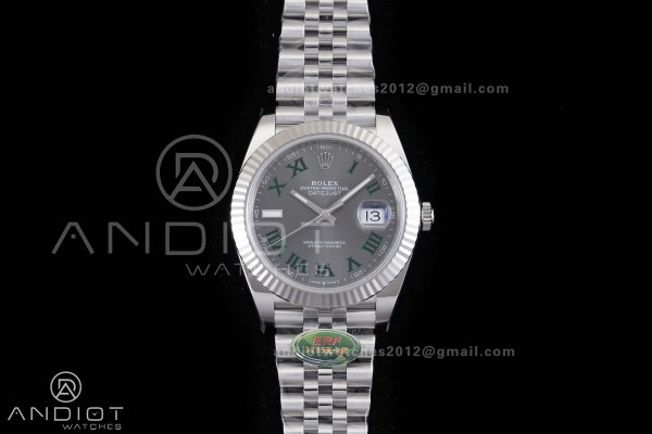 DateJust 126334 904L SS ERF 1:1 Best Edition Gray Dial Roman Marker On Jubilee Bracelet SH3235 (Free Sprung)