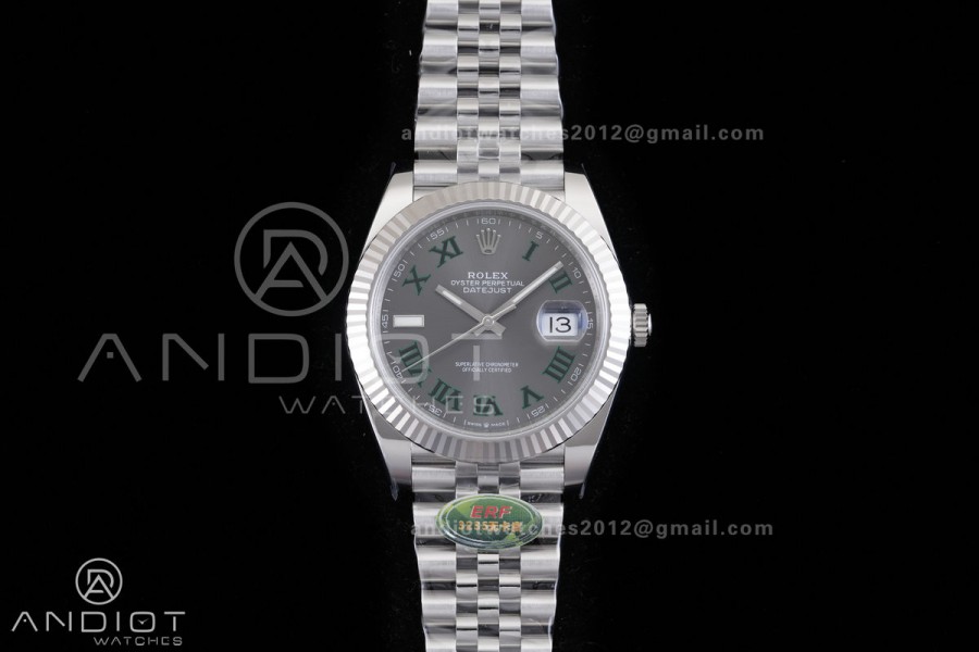DateJust 126334 904L SS ERF 1:1 Best Edition Gray Dial Roman Marker On Jubilee Bracelet SH3235 (Free Sprung)
