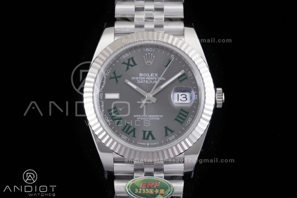 DateJust 126334 904L SS ERF 1:1 Best Edition Gray Dial Roman Marker On Jubilee Bracelet SH3235 (Free Sprung)