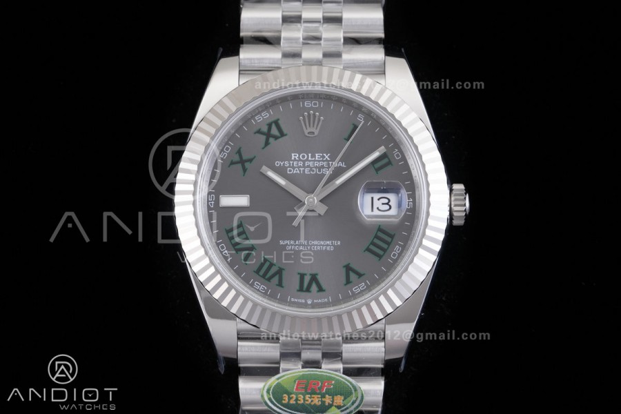 DateJust 126334 904L SS ERF 1:1 Best Edition Gray Dial Roman Marker On Jubilee Bracelet SH3235 (Free Sprung)