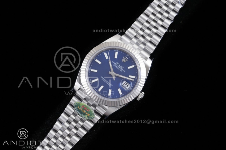 DateJust 126334 904L SS ERF 1:1 Best Edition Blue Dial Stick Marker On Jubilee Bracelet SH3235 (Free Sprung)
