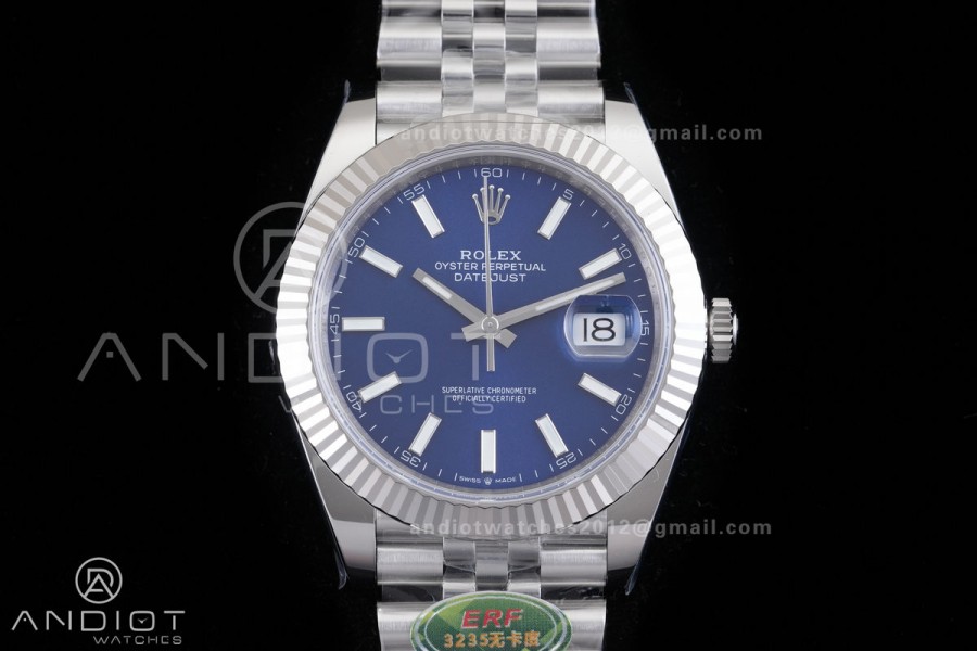 DateJust 126334 904L SS ERF 1:1 Best Edition Blue Dial Stick Marker On Jubilee Bracelet SH3235 (Free Sprung)