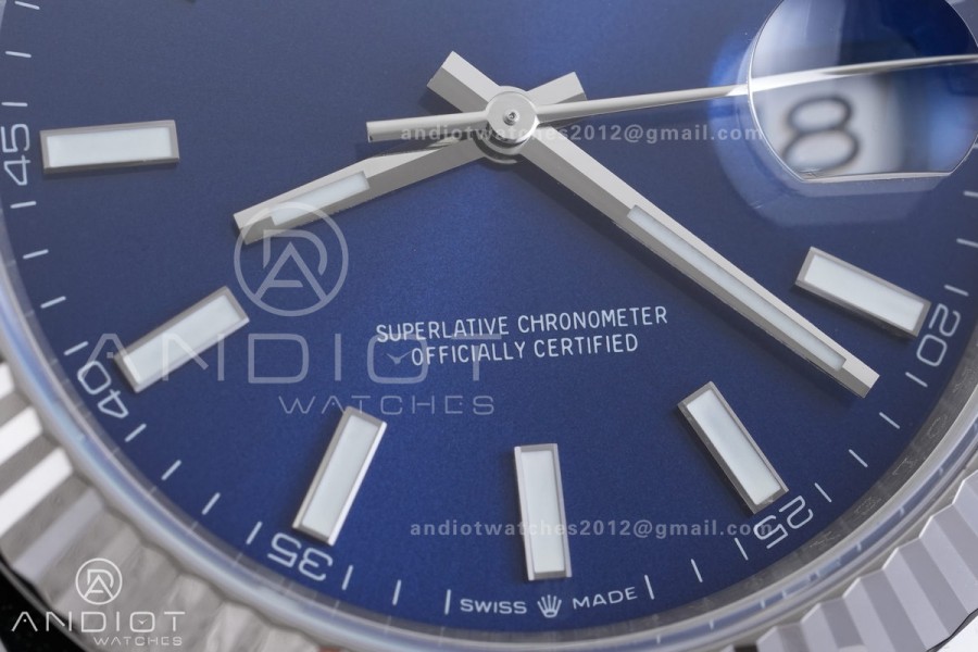DateJust 126334 904L SS ERF 1:1 Best Edition Blue Dial Stick Marker On Jubilee Bracelet SH3235 (Free Sprung)