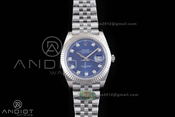 DateJust 126334 904L SS ERF 1:1 Best Edition Blue Dial Diamond Marker On Jubilee Bracelet SH3235 (Free Sprung)