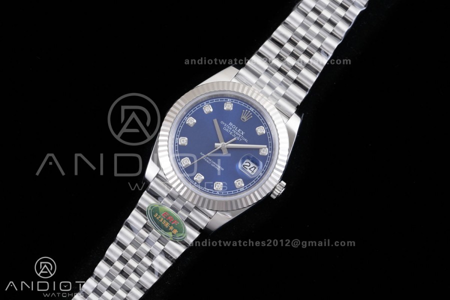 DateJust 126334 904L SS ERF 1:1 Best Edition Blue Dial Diamond Marker On Jubilee Bracelet SH3235 (Free Sprung)