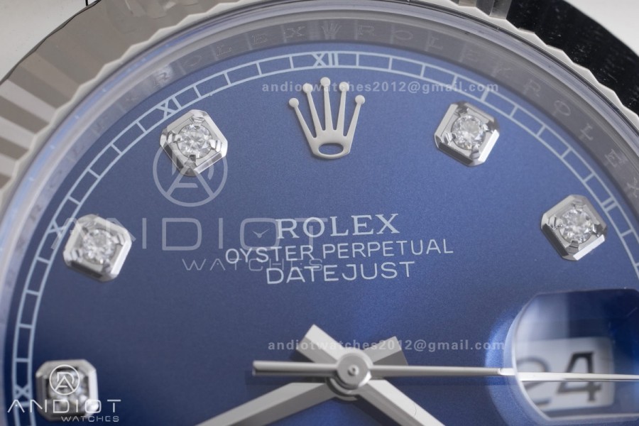 DateJust 126334 904L SS ERF 1:1 Best Edition Blue Dial Diamond Marker On Jubilee Bracelet SH3235 (Free Sprung)