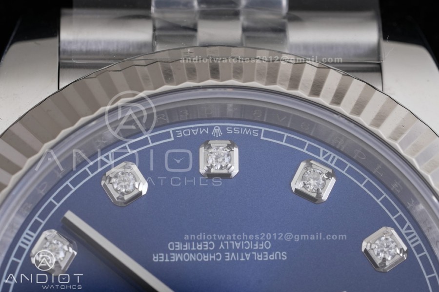 DateJust 126334 904L SS ERF 1:1 Best Edition Blue Dial Diamond Marker On Jubilee Bracelet SH3235 (Free Sprung)