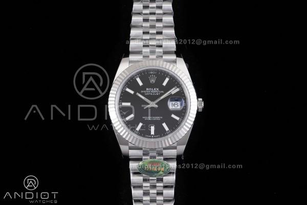 DateJust 126334 904L SS ERF 1:1 Best Edition Black Dial Stick Marker On Jubilee Bracelet SH3235 (Free Sprung)