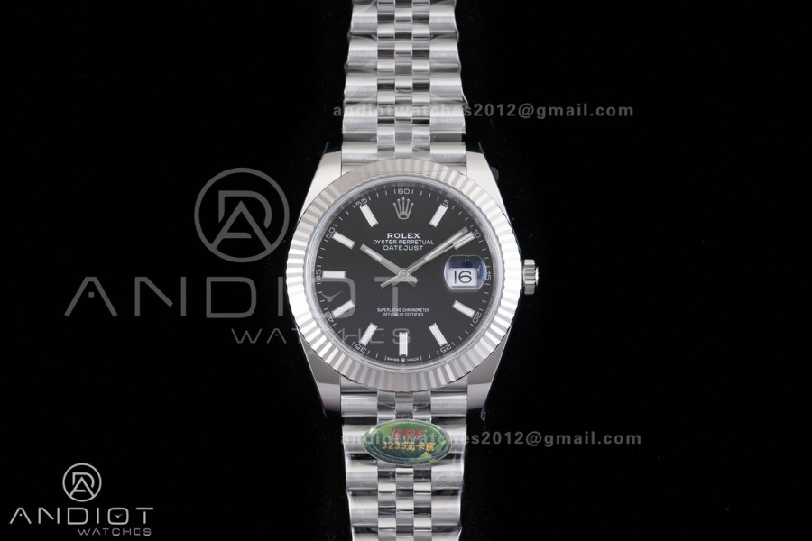 DateJust 126334 904L SS ERF 1:1 Best Edition Black Dial Stick Marker On Jubilee Bracelet SH3235 (Free Sprung)