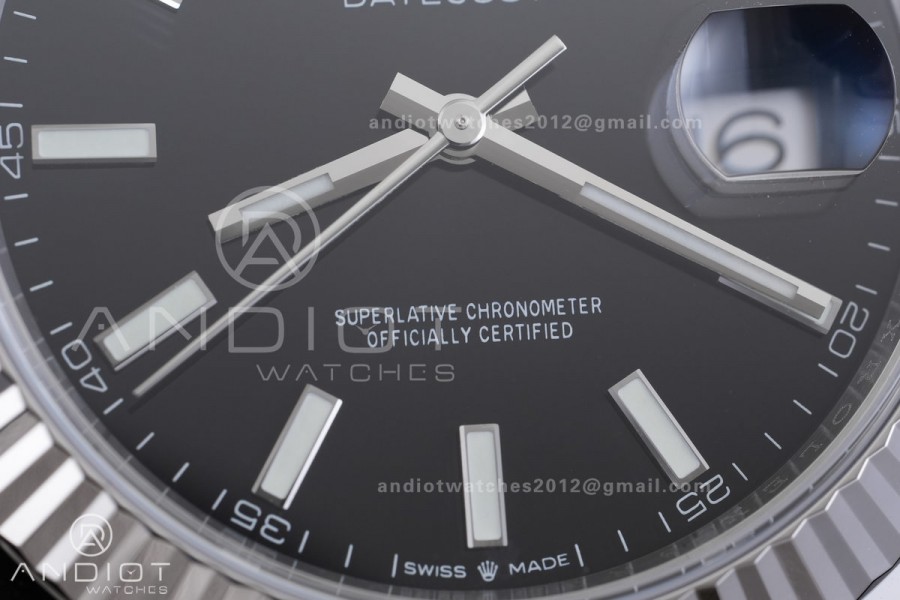 DateJust 126334 904L SS ERF 1:1 Best Edition Black Dial Stick Marker On Jubilee Bracelet SH3235 (Free Sprung)