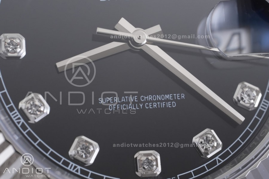 DateJust 126334 904L SS ERF 1:1 Best Edition Black Dial Diamond Marker On Jubilee Bracelet SH3235 (Free Sprung)