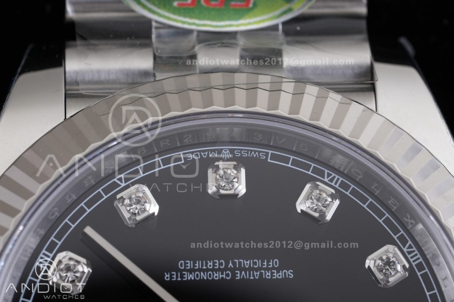 DateJust 126334 904L SS ERF 1:1 Best Edition Black Dial Diamond Marker On Jubilee Bracelet SH3235 (Free Sprung)