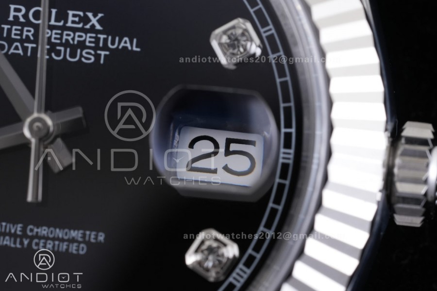 DateJust 126334 904L SS ERF 1:1 Best Edition Black Dial Diamond Marker On Jubilee Bracelet SH3235 (Free Sprung)