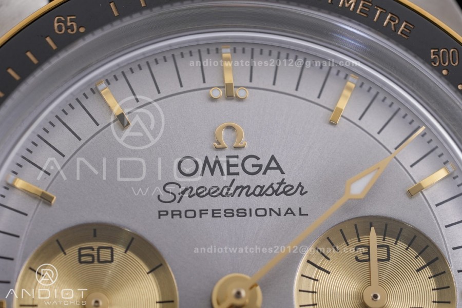 Speedmaster SS/YG N1F Best Edition Silver/YG Dial on Black Rubber Strap A3861