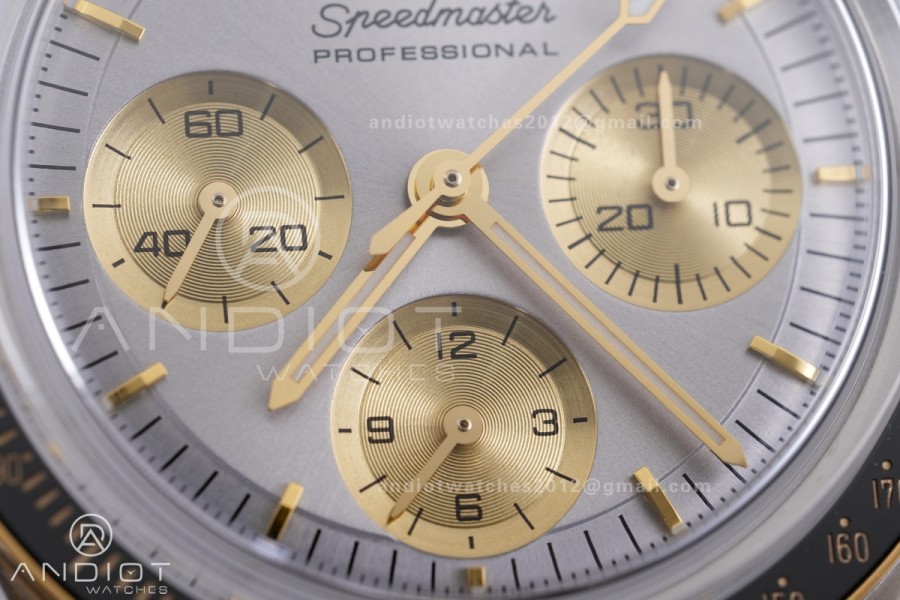 Speedmaster SS/YG N1F Best Edition Silver/YG Dial on Black Rubber Strap A3861