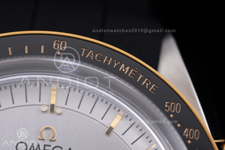 Speedmaster SS/YG N1F Best Edition Silver/YG Dial on Black Rubber Strap A3861