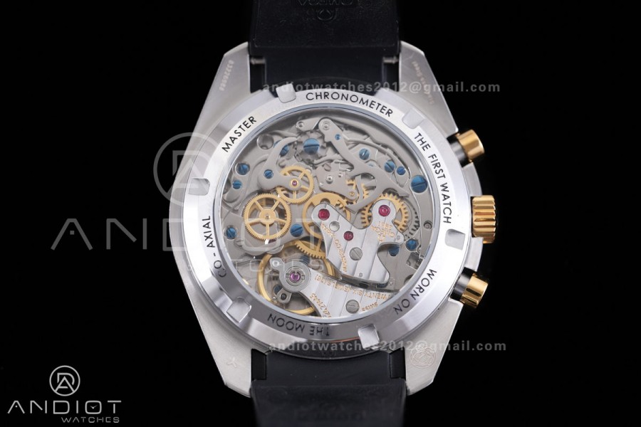 Speedmaster SS/YG N1F Best Edition Silver/YG Dial on Black Rubber Strap A3861