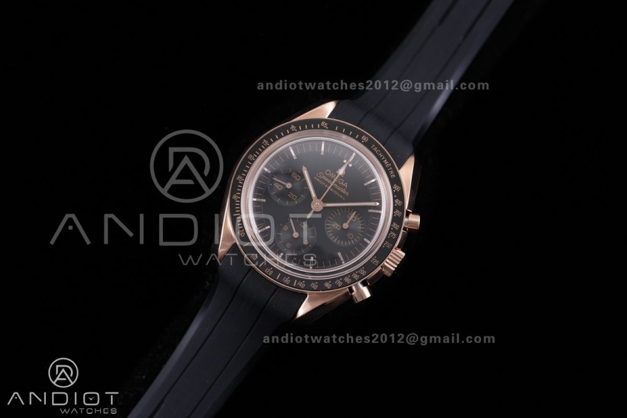 Speedmaster RG N1F Best Edition Black Dial on Black Rubber Strap A3861