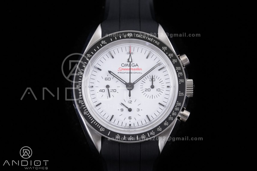 Speedmaster SS N1F Best Edition White Dial on Black Rubber Strap A3861