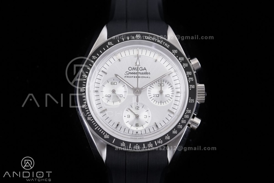 Speedmaster SS N1F Best Edition Silver Dial on Black Rubber Strap A3861
