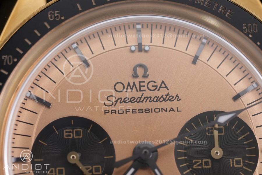 Speedmaster YG N1F Best Edition YG Dial on Black Rubber Strap A3861