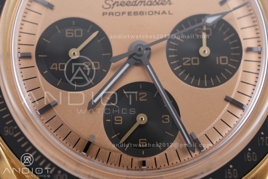 Speedmaster YG N1F Best Edition YG Dial on Black Rubber Strap A3861