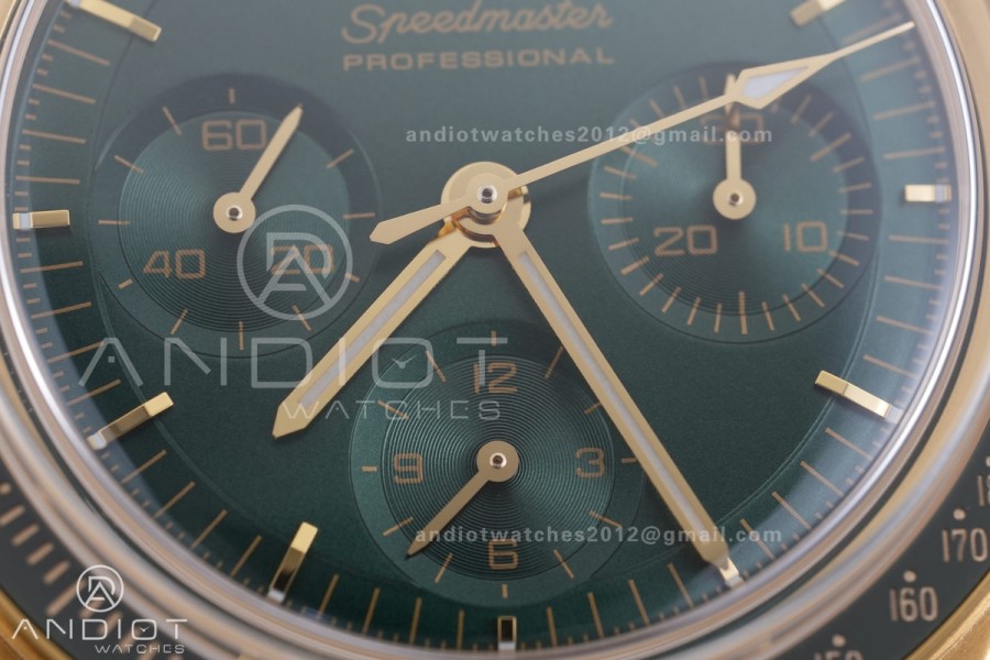 Speedmaster YG N1F Best Edition Green Dial on Black Rubber Strap A3861