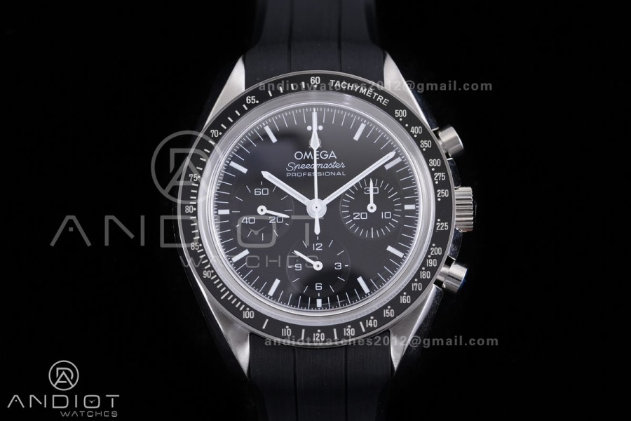 Speedmaster SS N1F Best Edition Black Dial on Black Rubber Strap A3861
