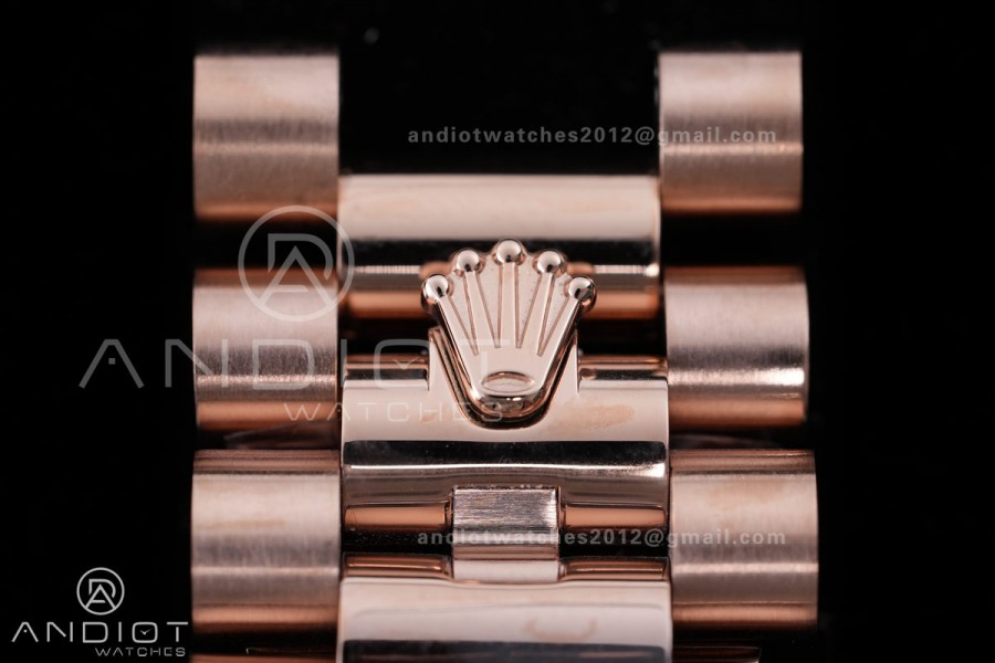 DayDate 40 RG QF 1:1 Best Edition 904L Steel Diamonds Dial on President Bracelet VR3255 V8 (Gain Weight)