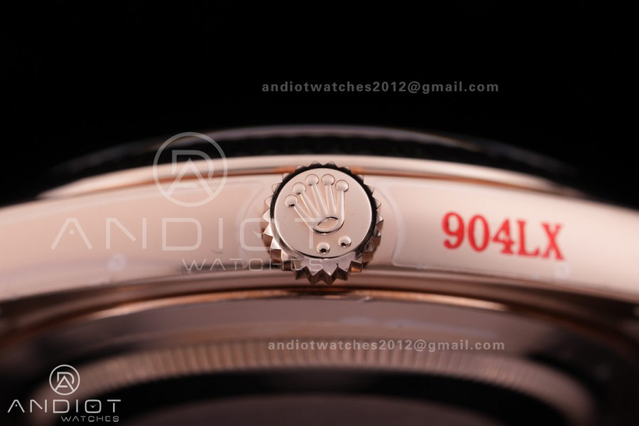 DayDate 40 RG 1:1 Best Edition White MOP Crystal Dial on President Bracelet VR3255 V8 (Gain Weight)