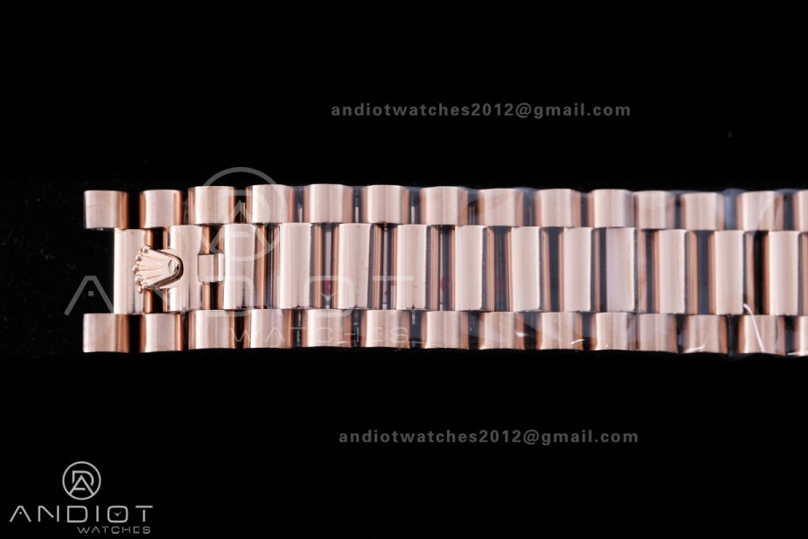 DayDate 40 RG 1:1 Best Edition White MOP Crystal Dial on President Bracelet VR3255 V8 (Gain Weight)