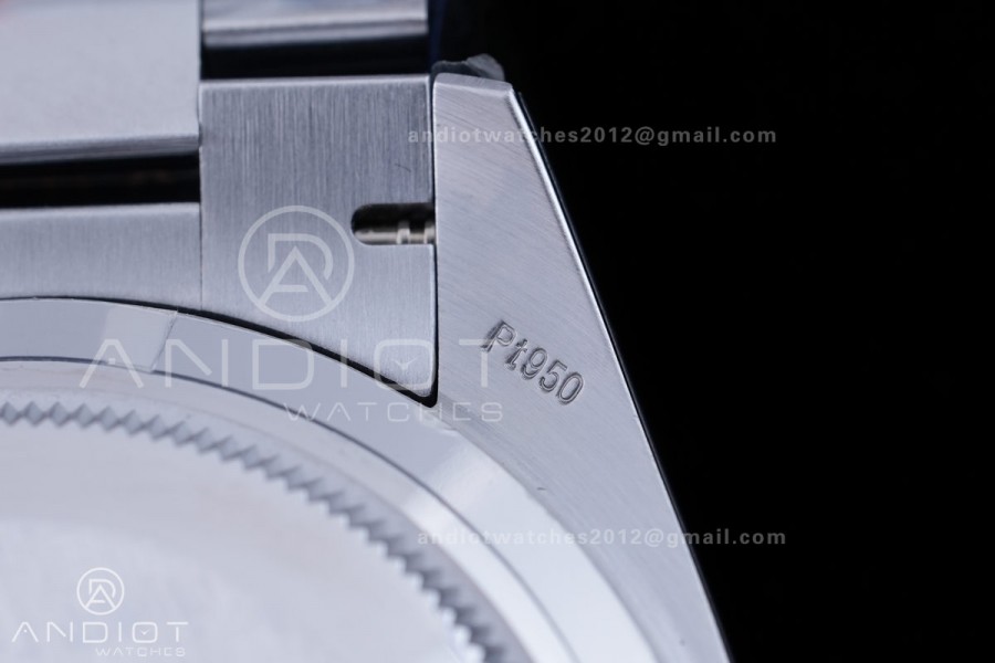 DayDate 40 SS QF 1:1 Best Edition 904L Steel Ice Blue Crystal Dial on President Bracelet VR3255 V8 (Gain Weight)