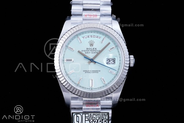 DayDate 40 SS QF 1:1 Best Edition 904L Steel Ice B...