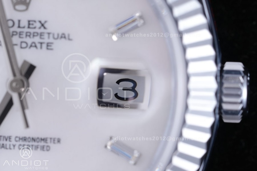 DayDate 40 SS QF 1:1 Best Edition 904L Steel White MOP Crystal Dial on President Bracelet VR3255 V8 (Gain Weight)